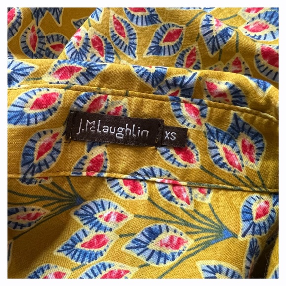 J. McLaughlin Womens Multicolor Gold Red Blue Long Sleeve Button Up Shirt - Picture 8 of 9